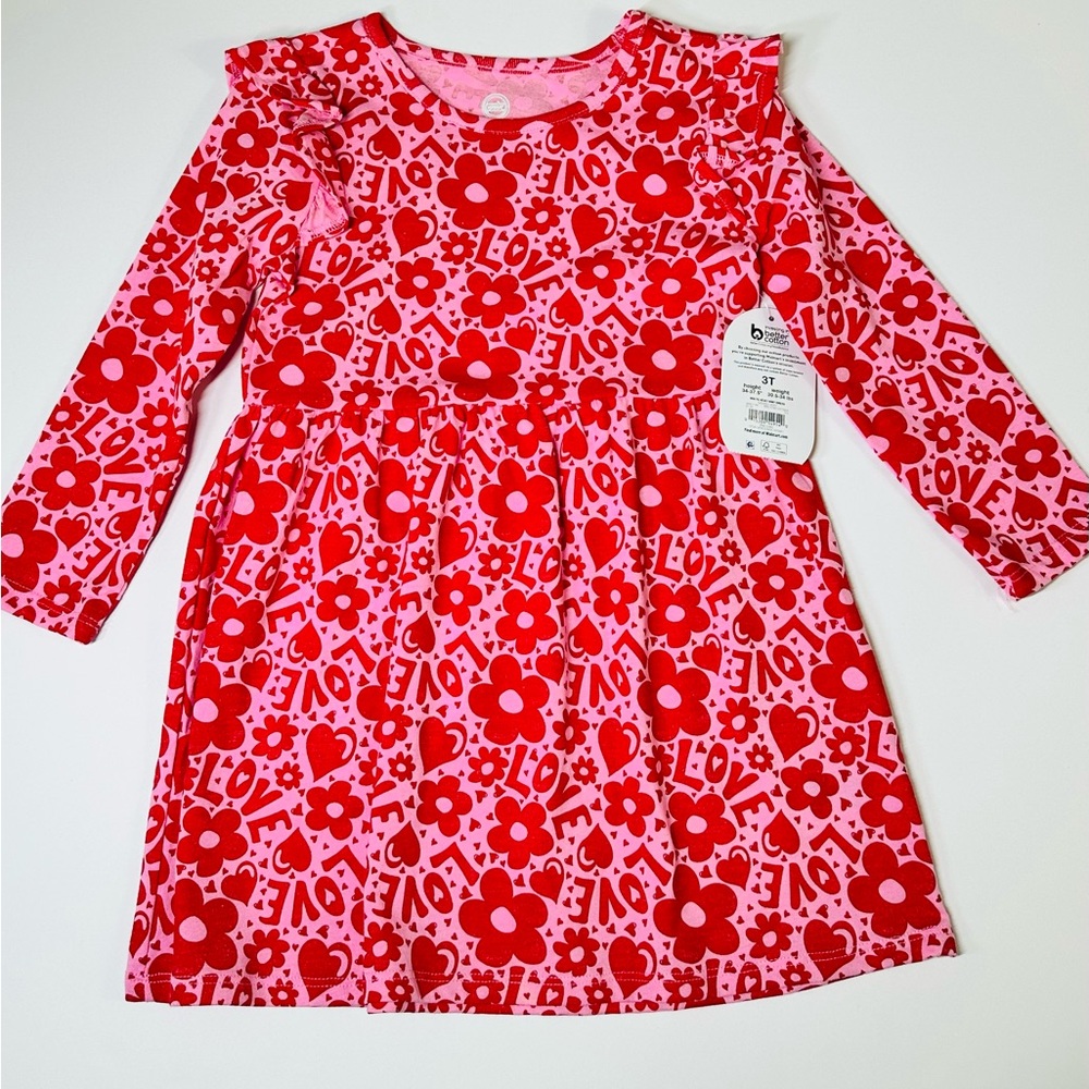 Wonder Nation Red and Pink Floral Dress 18M  Valentine NWT
